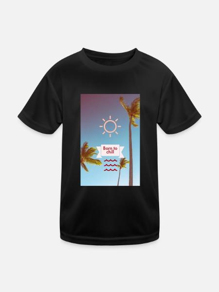born to chill - Kids Functional T-Shirt - black - Front