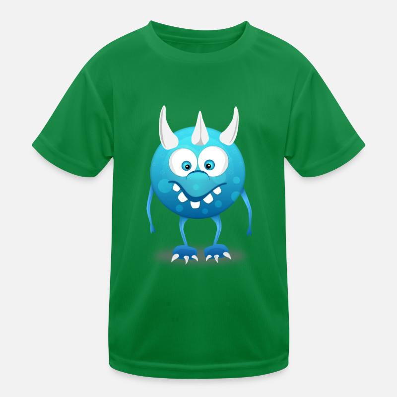 Monster Blau Kinder Funktions-T-Shirt