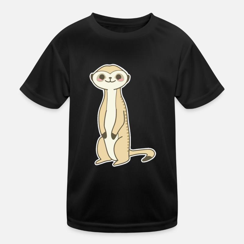 Erdmännchen - Kinder Funktions-T-Shirt - Schwarz