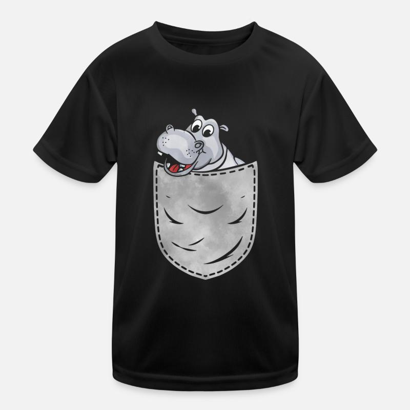 Nilpferd In Der Tasche Tier Brusttasche Nilpferd Kinder Funktions-T-Shirt
