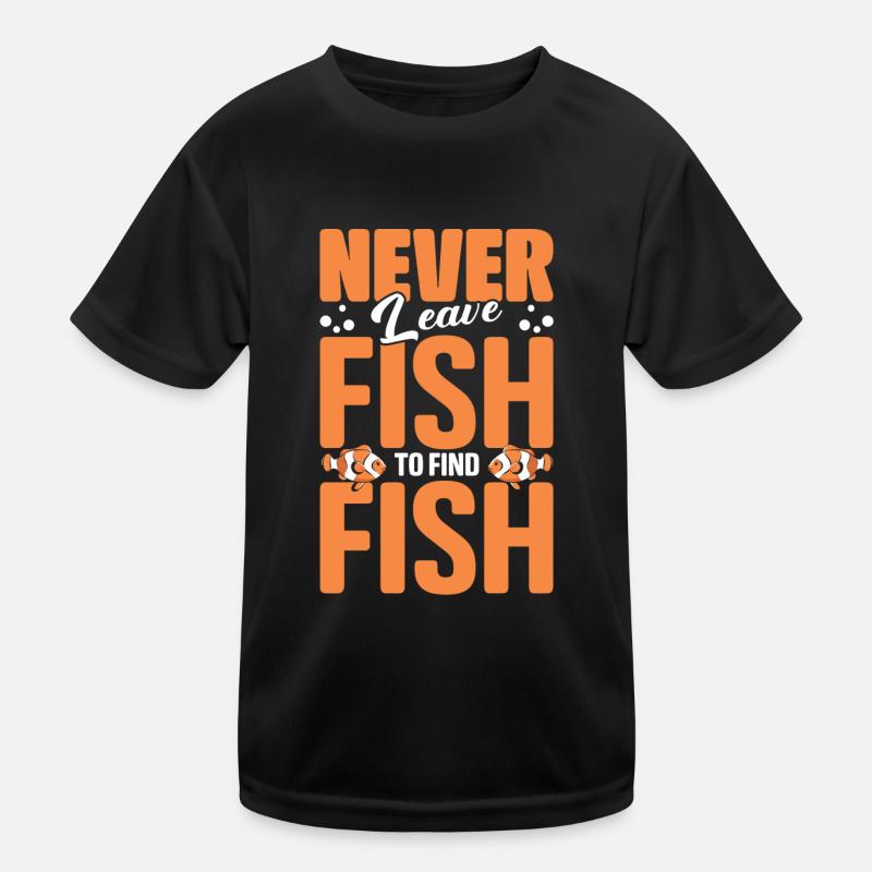 Fischfunde - Kinder Funktions-T-Shirt - Schwarz