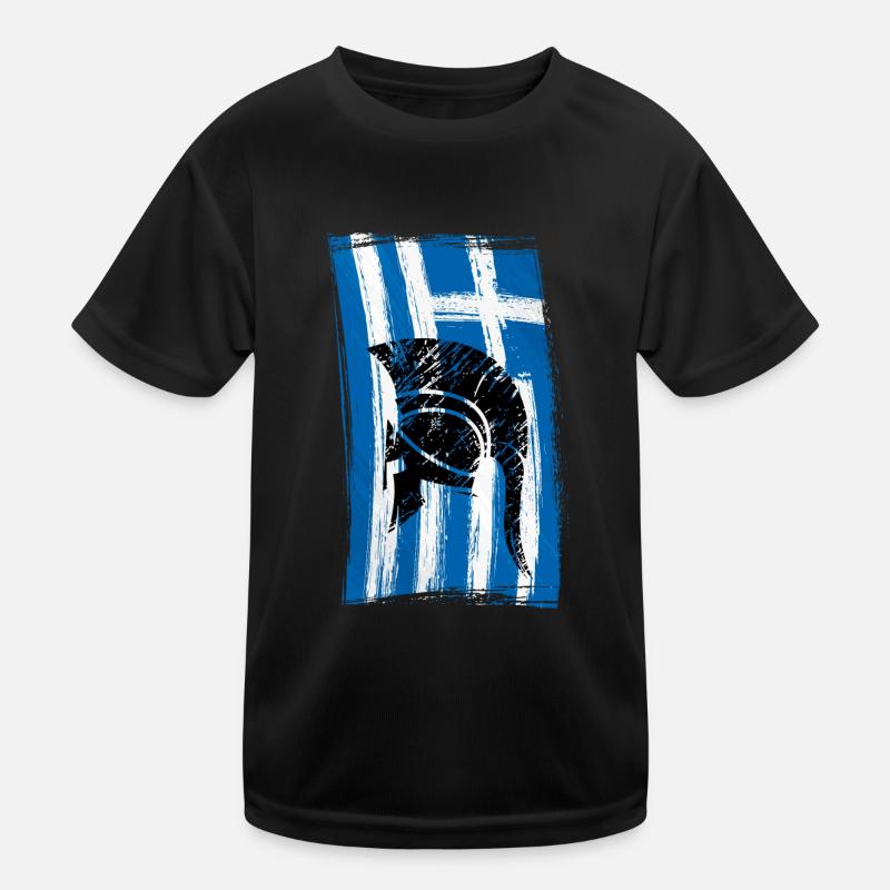 Drapeau Grèce Casque Sparte T-shirt sport Enfant