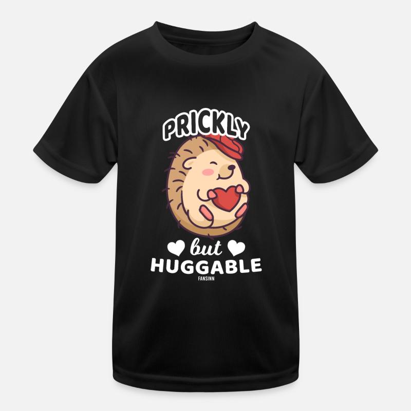 Igel - Kinder Funktions-T-Shirt - Schwarz