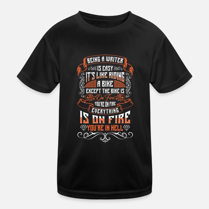 Author Writing Literature Kids Functional T-Shirt