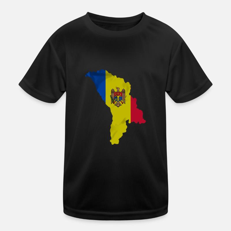 Drapeau moldave en forme de pays T-shirt sport Enfant