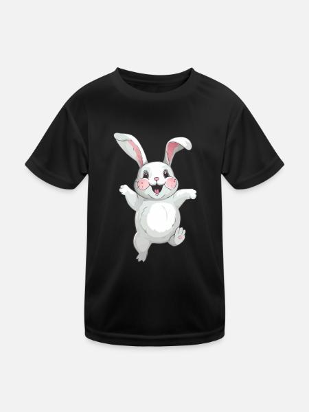 Lapin mignon - T-shirt sport Enfant - noir - Devant
