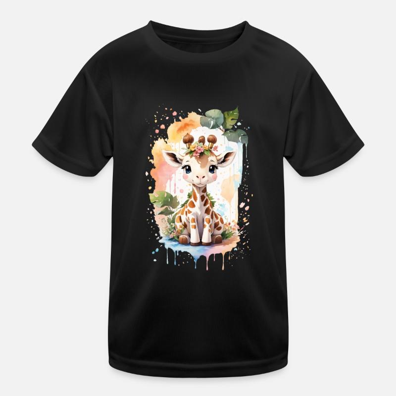 Giraffe - Kids Functional T-Shirt - black