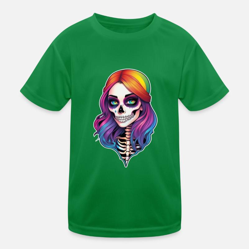 Halloween - Rock & Regenbogen Kinder Funktions-T-Shirt