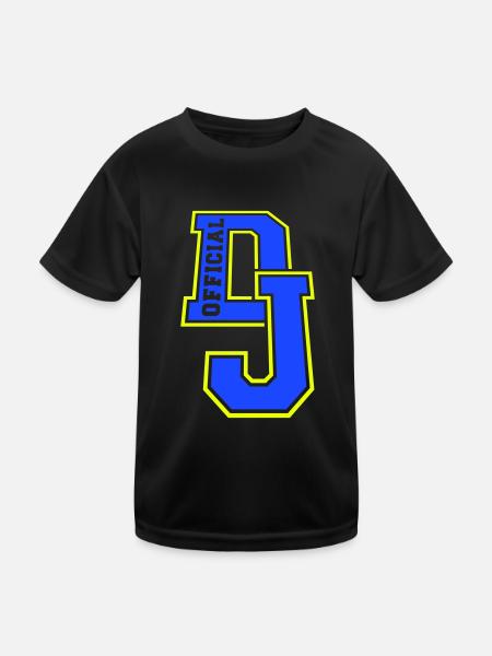 Cool Official DJ Club Musik Party Stempel Graffiti - Kinder Funktions-T-Shirt - Schwarz - Vorne