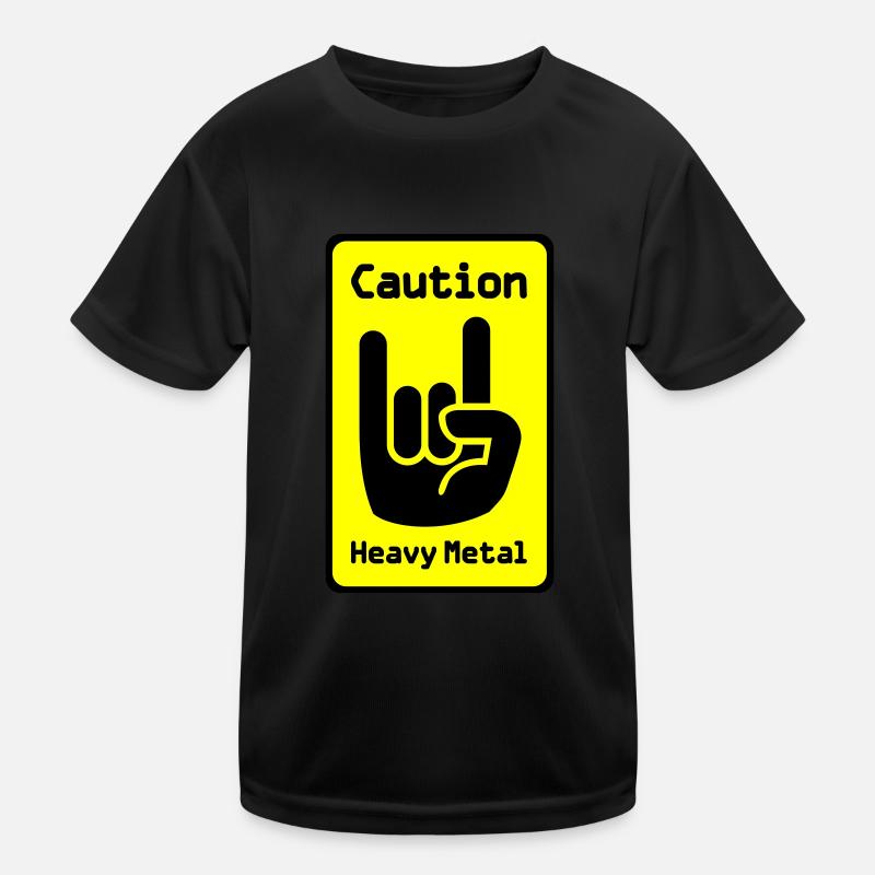 Caution: Heavy Metal - Kids Functional T-Shirt - black
