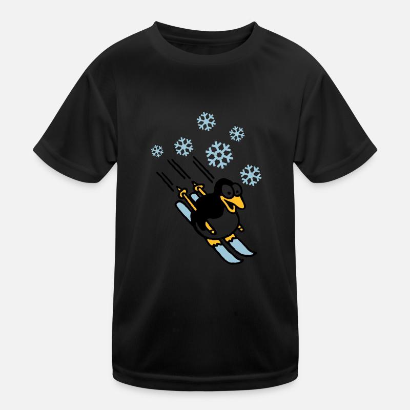 pinguin_ski_022011_h_3c - T-shirt sport Enfant - noir