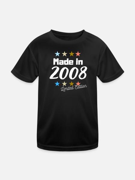 Fabriqué en 2008 Édition Limitée Vintage Anniversaire - T-shirt sport Enfant - noir - Devant