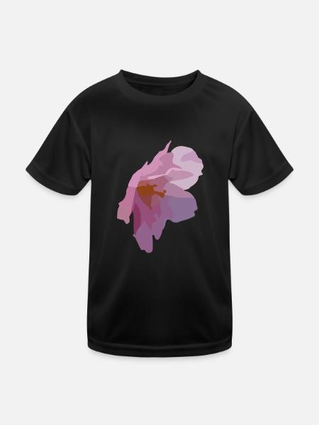 Blüten - Kinder Funktions-T-Shirt - Schwarz - Vorne