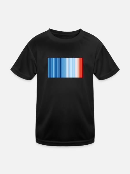 Climate Change - Show your stripes - Kids Functional T-Shirt - black