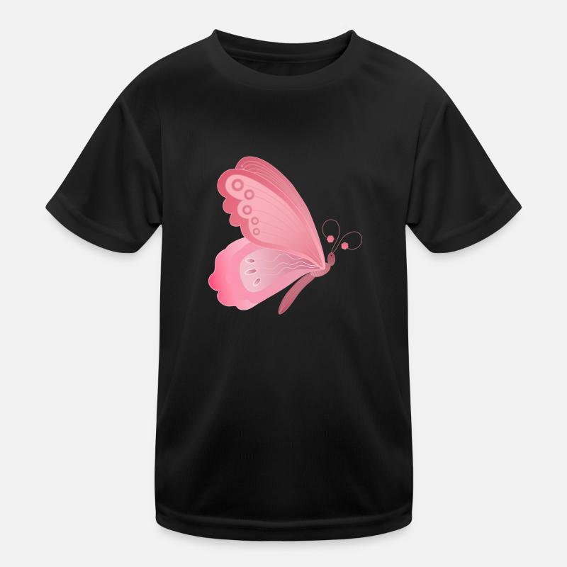 rosa Schmetterling Kinder Funktions-T-Shirt