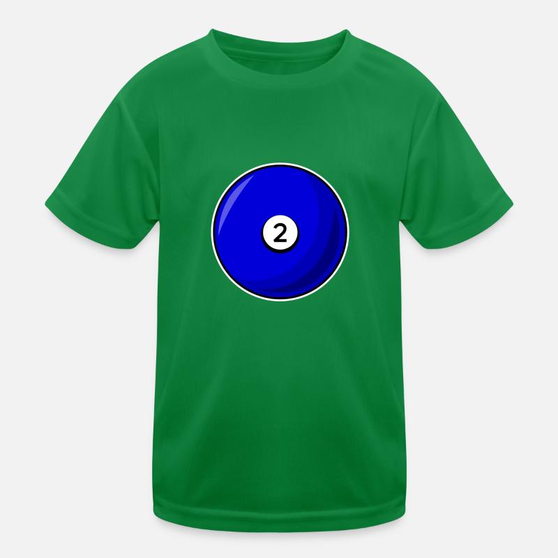 Billardkugel 2 blau Billard zwei Kinder Funktions-T-Shirt