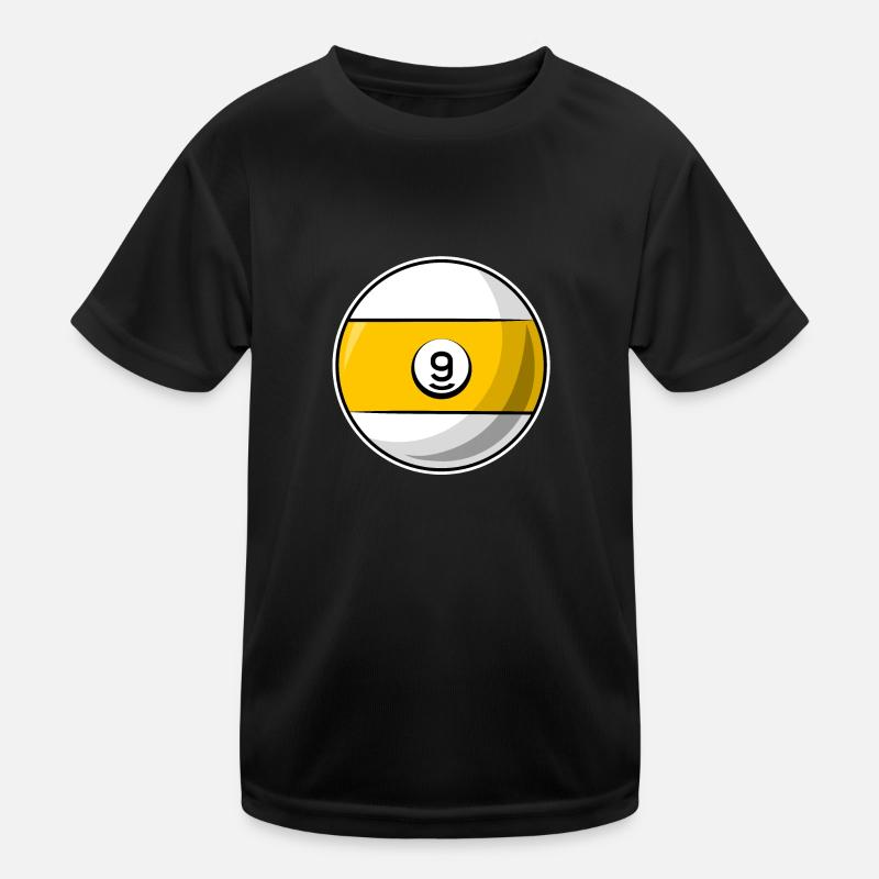 Billardkugel 9 gelbe Billard neun Kinder Funktions-T-Shirt