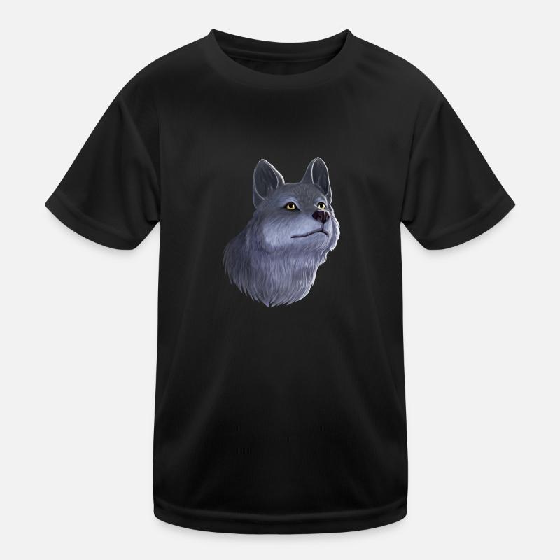 Wolf Portrait Kids Functional T-Shirt