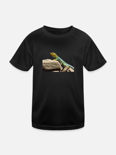 gecko lizard echse eidechse - Kinder Funktions-T-Shirt - Schwarz