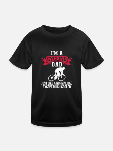 Cycling Dad - Kinder Funktions-T-Shirt - Schwarz - Vorne