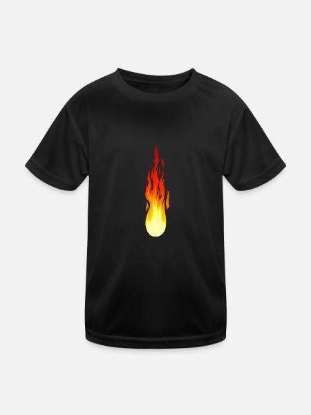 Comète Flamme Feu Inferno Flamme Ardente - T-shirt sport Enfant - noir - Devant