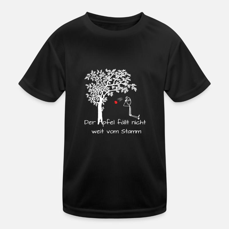 Apfel fällt nicht weit vom Stamm Spruch Witzig Kinder Funktions-T-Shirt