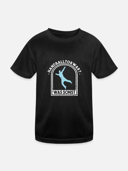 Handball Handballtorwart Handballer Geschenk - Kinder Funktions-T-Shirt - Schwarz - Vorne