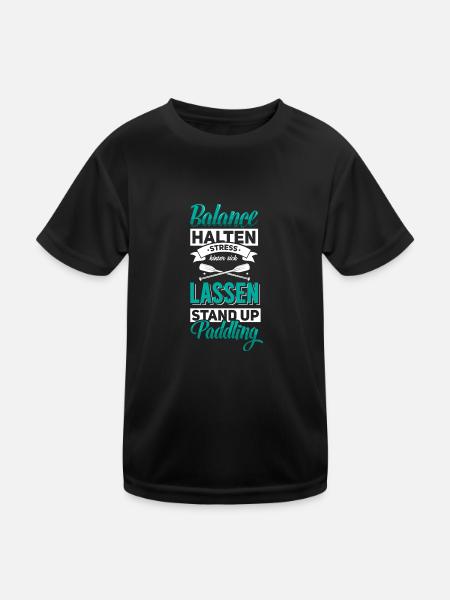 SUP Stand up paddling paddle sports gift - Kids Functional T-Shirt - black - Front