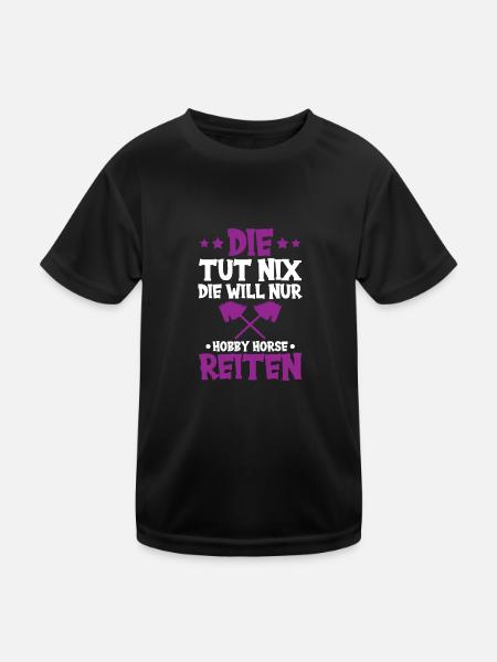 Hobby Horsing Cheval de bataille Idée cadeau - T-shirt sport Enfant - noir - Devant
