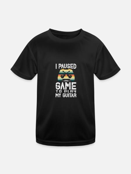 Guitar Gaming Design for a Guitar player - Kids Functional T-Shirt - black - Front