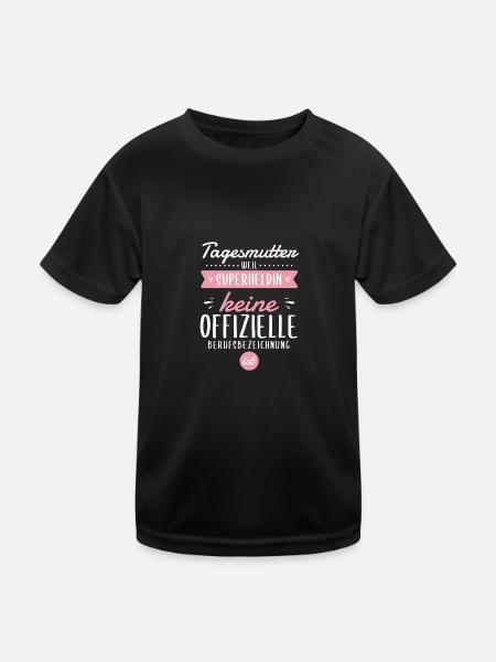 Tagesmutter Design für eine Tagesmutter - Kinder Funktions-T-Shirt - Schwarz - Vorne