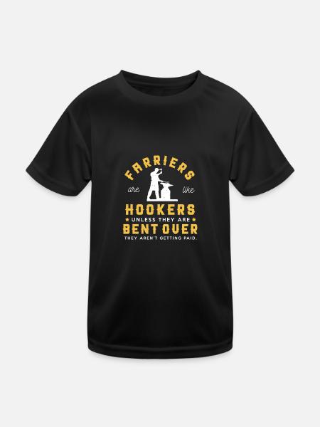 Hufschmied Hufschmiede Schmiede Geschenkidee - Kinder Funktions-T-Shirt - Schwarz - Vorne