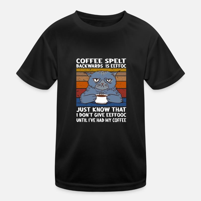 Coffee spelt backwards is eeffoc Design Kids Functional T-Shirt