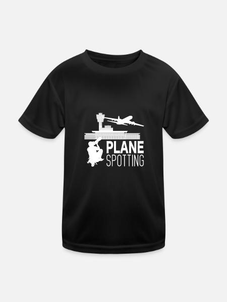 Planespotting Planespotter Photographer Gift - Kids Functional T-Shirt - black - Front