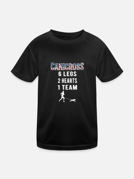 Canicross Dog Sports Dog Running Trail Running - Kids Functional T-Shirt - black - Front