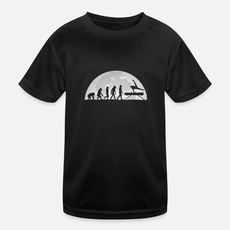Turnen Gymnastik Evolution Mond Turner Turnerin Kinder Funktions-T-Shirt