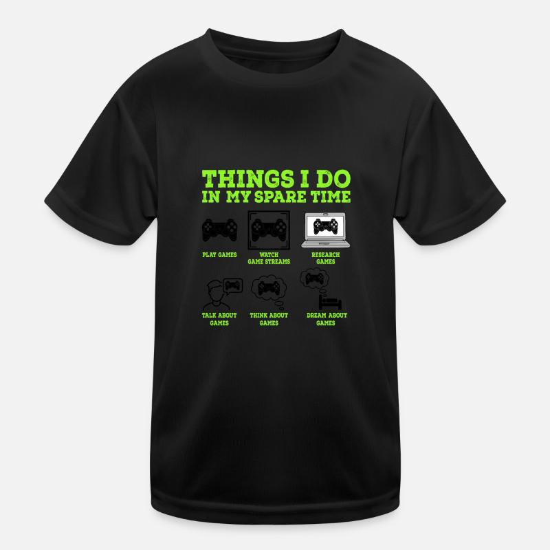 Gamer - Kinder Funktions-T-Shirt - Schwarz
