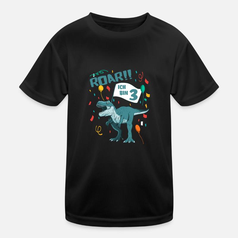3. Geburtstag Kindergeburtstag Dinosaurier Kinder Funktions-T-Shirt