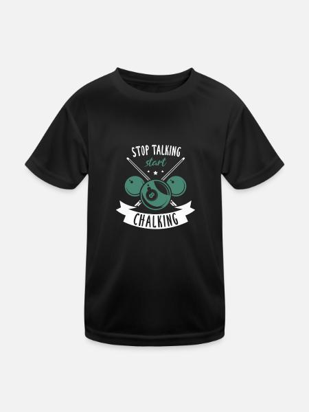 Billiard Billiards Snooker Cue Gift - Kids Functional T-Shirt - black - Front