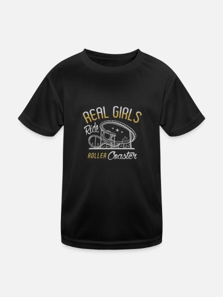 Roller Coasting Funny - Kids Functional T-Shirt - black - Front