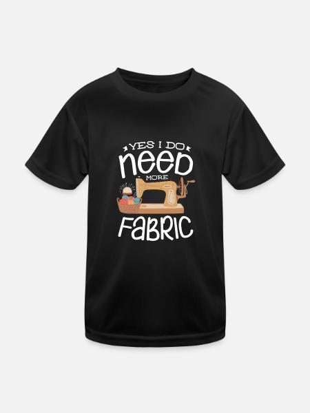 Sewing Design for a Sewing Quilting Fan - Kids Functional T-Shirt - black - Front