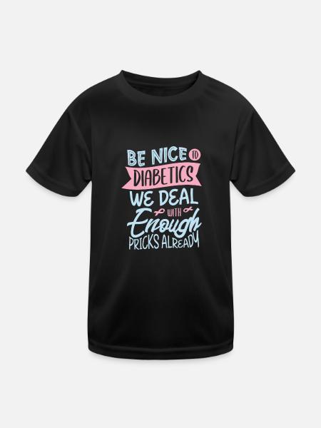 Sensibilisation au diabète pour un diabétique - T-shirt sport Enfant - noir - Devant