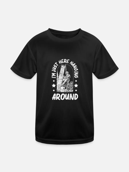 Arborist for a Tree trimmer - Kinder Funktions-T-Shirt - Schwarz - Vorne