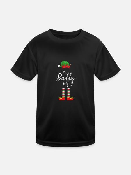 Papa Elf Christmas - Kids Functional T-Shirt - black - Front