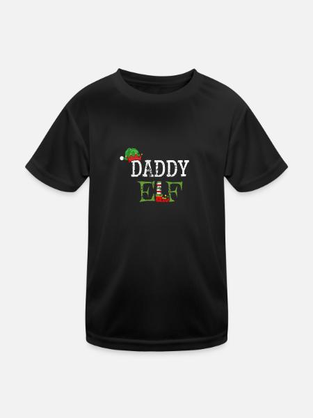 Papa Elf for Christmas - Kids Functional T-Shirt - black - Front