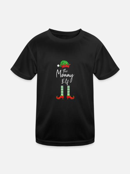 Mama Elf for Christmas - Kids Functional T-Shirt - black - Front