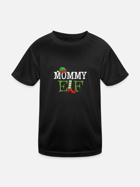 Mama Elf for Christmas - Kids Functional T-Shirt - black - Front