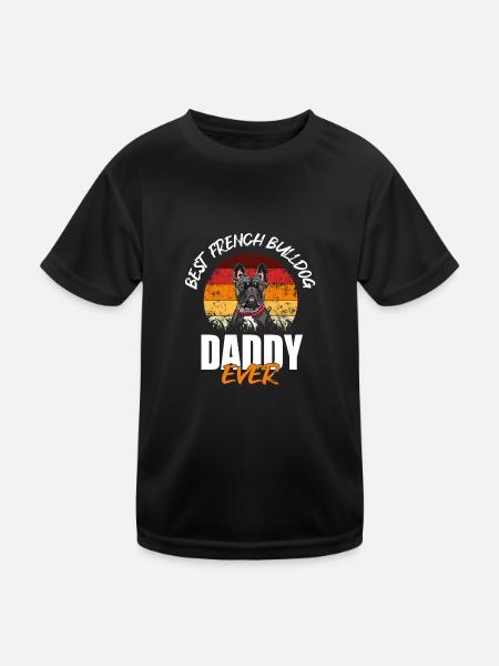 Français Bulldog - T-shirt sport Enfant - noir - Devant