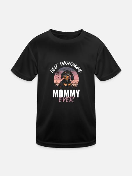 Beste Dackel-Mami - Kinder Funktions-T-Shirt - Schwarz - Vorne