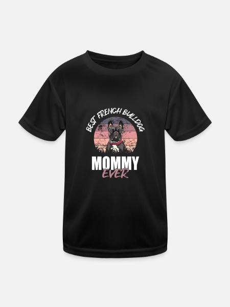 Français Bulldog - T-shirt sport Enfant - noir - Devant